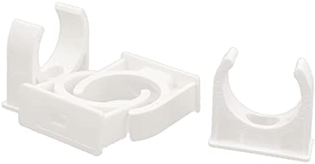 X-DREE 4 ADET 31mm Çap Beyaz PVC Su Tedarik Borusu Boru Hortum Kelepçeleri Klipler Bağlantı Parçaları(4 ADET 31mm