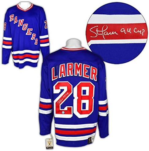 Steve Larmer New York Rangers İmzalı Retro Fanatik Forması - İmzalı NHL Formaları