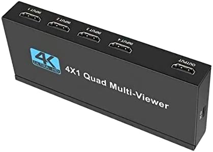 MOUDOAUER 4 K HDMI Çoklu Görüntüleyici Anahtarı 4x1 Quad Dikişsiz Switcher 4 in 1 Out Destek 1080P@60Hz ile IR Uzaktan