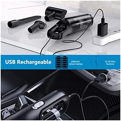 Elektrikli süpürge Akülü elektrikli el süpürgesi 10000Pa ıslak ve kuru, Ev ofis araba temizliği için USB şarj Edilebilir
