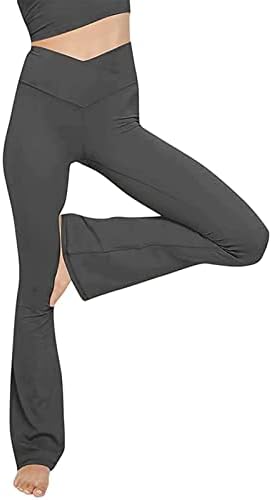 Bayan Yoga Pantolon Aktif Yüksek Bel Çapraz Geniş Tayt Atletik Fit Egzersiz Joggers Geniş Bacaklar Pantolon Baggy