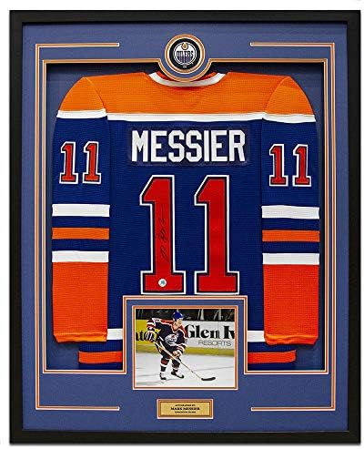 Mark Messier İmzalı Edmonton Oilers 36x44 Forma Çerçeve İmzalı NHL Formaları