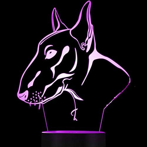 Jınnwell 3D Köpek Gece Işığı Lambası Illusion Led 7 Renk Değiştirme Dokunmatik Anahtarı Masa Masa Dekorasyon Lambaları