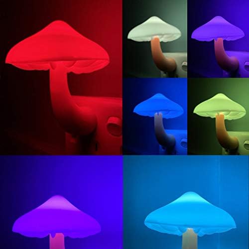 UTLK LED Mantar Gece Işığı Lambası Alacakaranlıktan Şafağa Sensörlü, LED Yatağa Takın Sevimli Mantar Gece Lambası