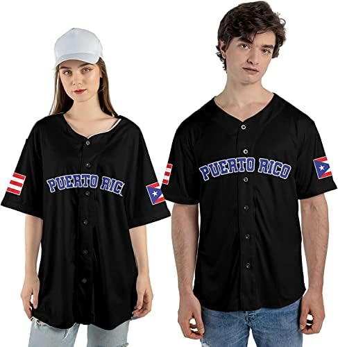 Kişiselleştirilmiş Adı ve Numarası Spor Porto Riko AOP Beyzbol Forması Unisex XS-5XL, Porto Riko Spor Giyim