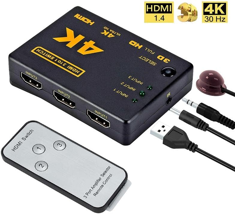 4K 2K 3x1 HDMI kablo ayırıcı HD 1080P video değiştirici Adaptörü 3 Giriş 1 Çıkış Bağlantı Noktası HDMI Hub Xbox PS4