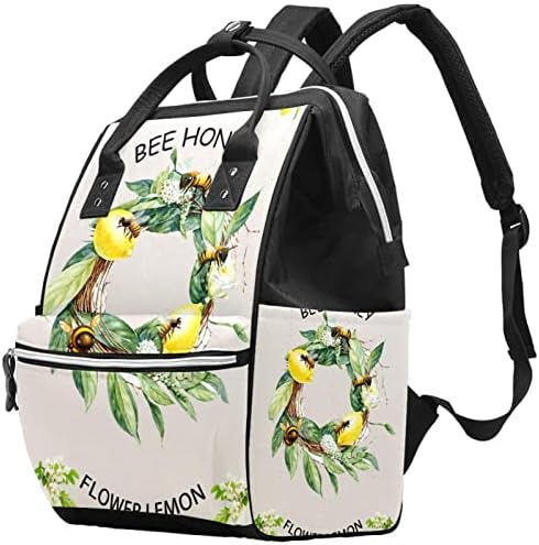 GUEROTKR Seyahat Sırt çantası, Bebek Bezi Çantası, Sırt Çantası Bebek Bezi Çantaları, Arı Limon Çiçeği