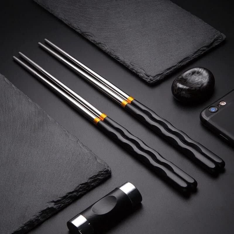 5 Çift / takım Kullanımlık Alaşım Kaymaz paslanmaz çelik çubuklar Sofra Yemek Kore Japon Çubuk Suşi yemek çubukları