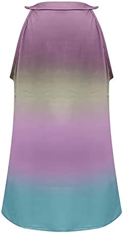 Kadın Kolsuz Yoga Egzersiz Tankı Üstleri Sevimli Halter Degrade Batik Baskılı Gevşek Fit Koşu egzersiz tişörtü