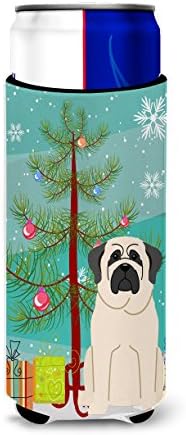 Caroline's Treasures BB4142MUK Merry Christmas Ağacı Mastiff İnce kutular için Beyaz Ultra Hugger, Soğutucu Kol Hugger