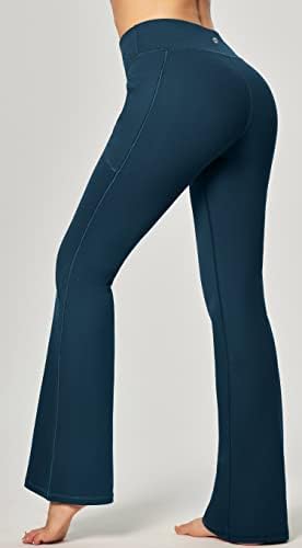 Heathyoga kadın Yoga Pantolon Bootcut Yoga cepli pantolon Kadınlar için Bootleg Yüksek Bel Yoga Pantolon egzersiz