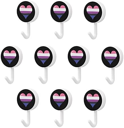 Biseksüel Aseksüel Kalp Duvar Kanca Yuvarlak Plastik Kanca Dayanıklı Yapışkanlı Kanca Mutfak Banyo için 10 Paket