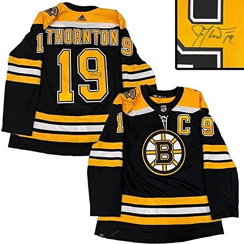 JOE THORNTON İmzalı Boston Bruins Siyah Adidas PRO Forması - İmzalı NHL Formaları