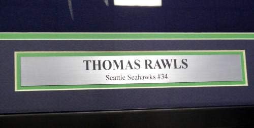 Seattle Seahawks Thomas Rawls İmzalı Çerçeveli Mavi Nike Forması MCS Holo Stok 107763-İmzalı NFL Formaları