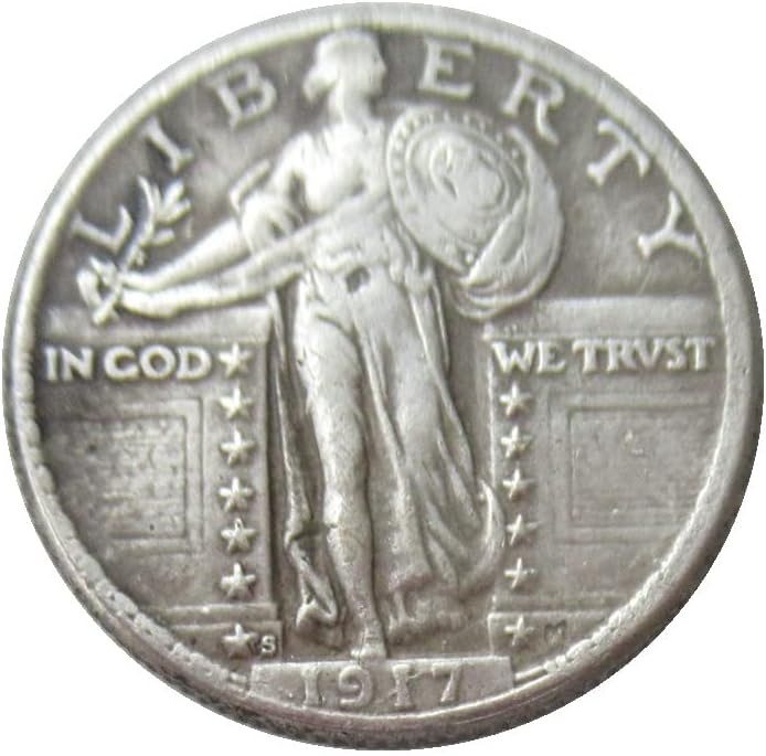 ABD 25 Cent Daimi Liberty 1917 Gümüş Kaplama Üreme hatıra parası