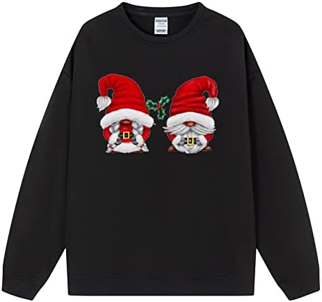 Akollsppnsy Tişörtü Kadın Merry Christmas Kukuletası Boyun T Shirt Kalın Artı Boyutu Sonbahar Kadınlar için Tops 2022