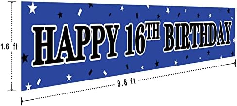 Büyük Mutlu 16th Doğum Günü Afiş, 16 Yaşında Doğum Günü Partisi İşareti Mavi, 16th Doğum Günü Partisi Malzemeleri