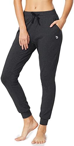 BALEAF kadın Sweatpants Joggers Pamuk Yoga Salonu Ter pantolon Rahat Koşu Konik cepli pantolon