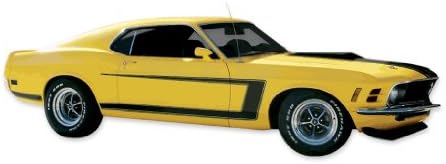 Mustang 1970 Kapmak Çıkartmaları ve Çizgili Kiti-Yansıtıcı Siyah