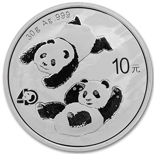 2022 CN 30 Gram Çin Gümüş Panda Sikke Parlak Dolaşımsız (Kapsül içinde) Orijinallik Sertifikası ile 10 Yuan ¥10 BU