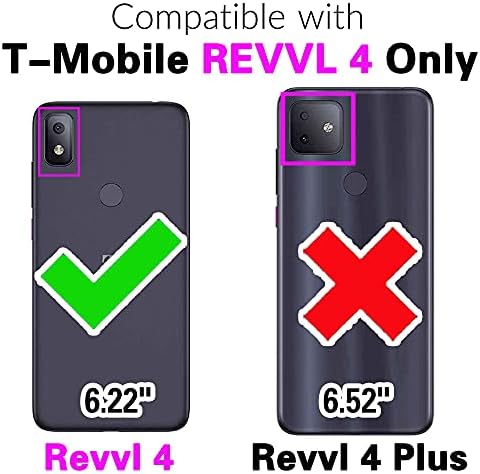 Asuwish ile Uyumlu T-Mobile Revvl 4 Cüzdan Kılıf ve Temperli Cam Ekran Koruyucu Kapak Kapak kart tutucu cep Telefonu
