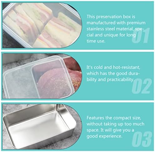 MARURY Paslanmaz Çelik Bento yemek kabı: Gıda Hazırlık kapaklı saklama kapları Sandviç Salata Keto Aperatif Yemek