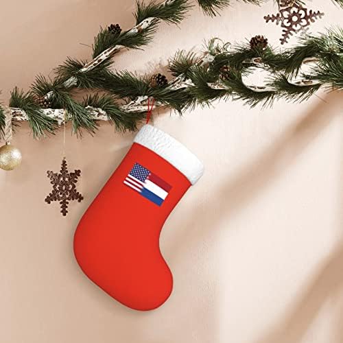 TZT Amerikan ve Hollanda Bayrakları Noel Çorap, Noel Tatil Parti Hediyeler için Aile Tatil Süslemeleri 18-İnç