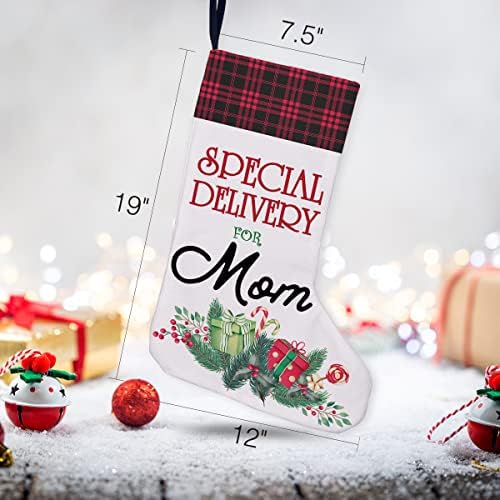 gaıcaak Anne Çuval Bezi Noel Çorap, özel Teslimat için Anne Noel Çorap Noel Desen Asılı Çorap için Şömine Tatil Noel
