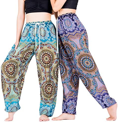 LOFBAZ Fil harem pantolon Kadınlar için S-4XL Artı Yoga Boho Plaj Salonu Pijama