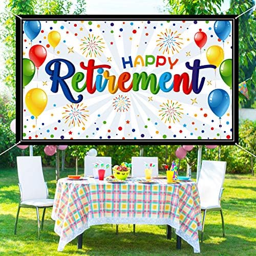 Mutlu Emeklilik Parti Süslemeleri Dev Renkli Emeklilik Afiş Zemin Fotoğraf Fotoğraf Çekimi Arka Plan Emeklilik Tema