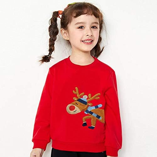 DDSOL Yürümeye Başlayan Küçük Erkek Kız Noel Kazak Çocuk Noel Çirkin Ren Geyiği Santa Dinozor Gömlek Elbise Uzun Kollu