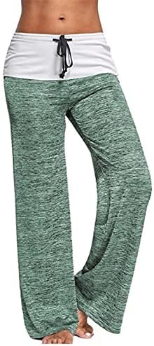 Bayan 2023 Moda Yüksek Bel Yoga Sweatpants Rahat Gevşek Geniş Bacak Rahat pantolon Rahat Spor Atletik Salon Dökümlü