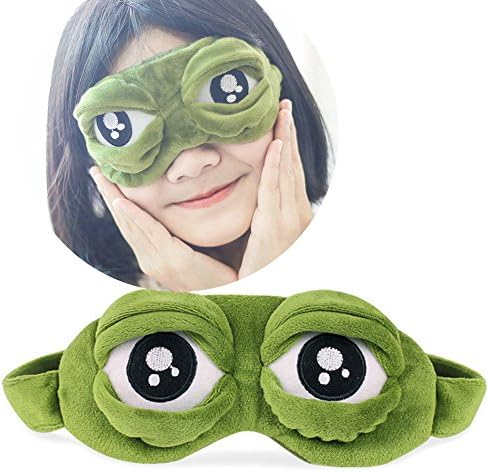 ıOPQO Sevimli Uyku Kapak Anime Uyku Kapak Istirahat Üzgün Göz Gözler Maske Hediye 3D Maske Maske Genişletici (Yeşil,