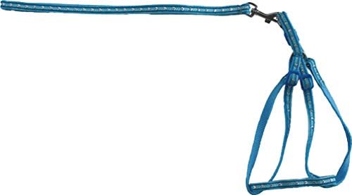 YML Naylon Baskılı Tasarım Köpek Koşum Takımı, 46 x 10mm, Mavi