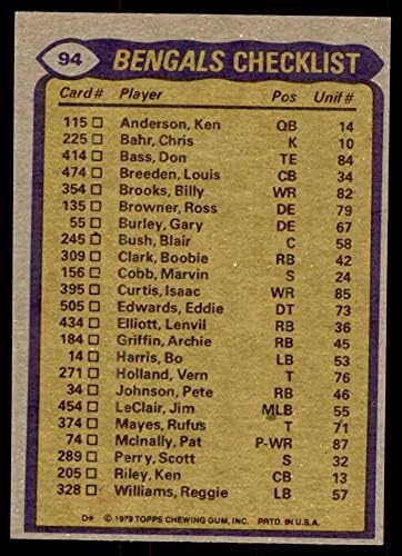 1979 Topps 94 Bengals Takım Liderleri ve Kontrol Listesi Pete Johnson / Isaac Curtis / Dick Jauron / Ross Brownercincinnati
