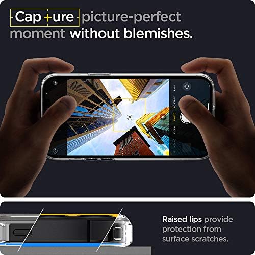 Spigen Temperli Cam Ekran Koruyucu [GlasTR EZ FİT] 2 Paket ve Ultra Hibrid telefon kılıfı için tasarlanmış iPhone