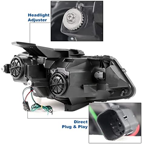 ZMAUTOPARTS LED Tüp Projektör Farlar Farlar Krom w / 6.25 Beyaz DRL ile Uyumlu -2018 Chevy Camaro
