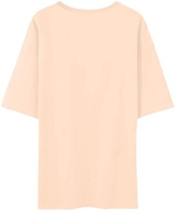 Kadın kısa Kollu rahat tişört Üstleri 2023 Moda Sevimli Baskılı Ekip Boyun Bluz Tops Yaz Casual Tees