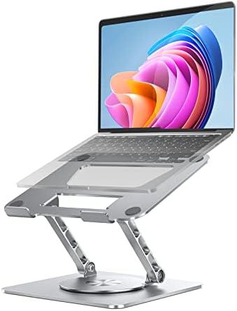 VAJUN 360 Döner Tabanlı Ayarlanabilir laptop standı, Metal Standı Masaüstü Katlanır Dizüstü Bilgisayar, 10 ila 15.6