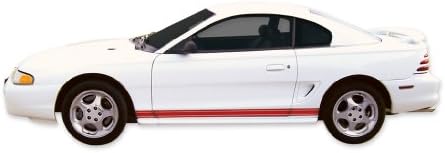 Mustang 1987-2004 GT Tarzı Alt Yan Çizgili Çıkartmaları ve Çizgili Kiti-Gümüş