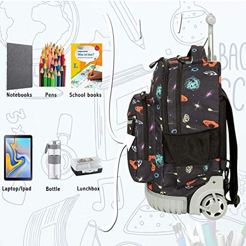 Zovota Haddeleme erkekler için sırt çantası ve Kızlar Tekerlekli Sırt Çantası Laptop Sırt Çantası, 18 inç