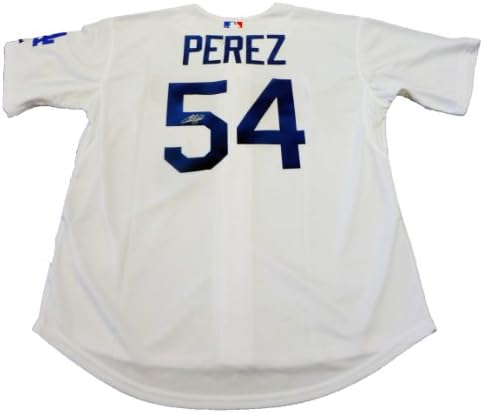 Chris Perez İmzalı Los Angeles Dodgers Beyaz Forma W/KANITI, Chris'in Bizim için İmzaladığı Resim, Los Angeles Dodgers,