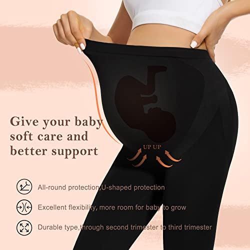Göbek Popo Kaldırma Üzerinde Hamile Taytları-Tereyağlı Yumuşak Transparan Olmayan Egzersiz Hamilelik Taytları