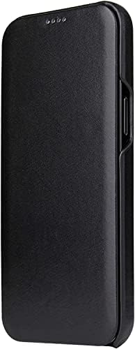IOTUP iPhone için kılıf 14, Hakiki Deri Flip Case Kapak Manyetik Kapatma Kitap Folio Katlanır iPhone için kılıf 14
