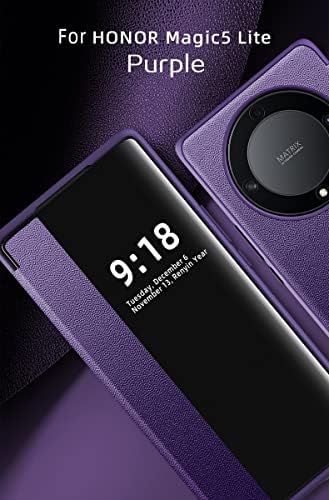 Cep telefonu Flip Case Huawei Onur Magic5 Lite Kılıf ile uyumlu Clear View Penceresi, Manyetik İnce Flip Case Damla