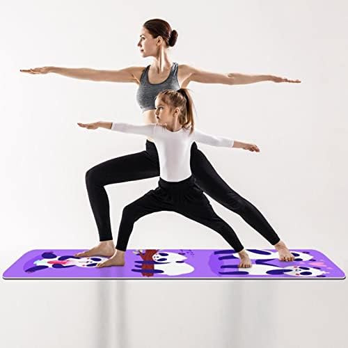 kadınlar için 6mm Ekstra Kalın Kaymaz Yoga Mat, Bambu ile Sevimli Çin Panda Ev Kat Egzersiz için Egzersiz Fitness