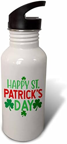 3dRose Mutlu Aziz Patrick Günü Sloganı Yeşil Yonca, 3dramm-Su Şişeleri (wb_355794_2)