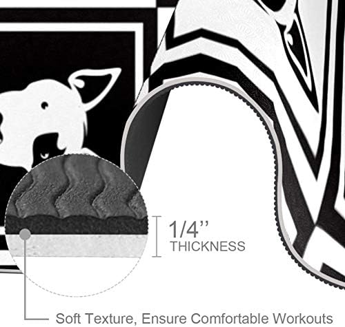 Siebzeh Siyah Beyaz Hipster Bull Terrier Köpek Desen Premium Kalın Yoga Mat Çevre Dostu Kauçuk Sağlık ve Fitness Her