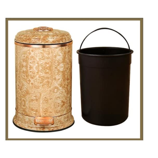 LYSLDH Mermer Hatları Paslanmaz çöp tenekesi Metal çöp kutusu çöp torbası Tutucu çöp tenekesi Ev Dekorasyon (Renk: