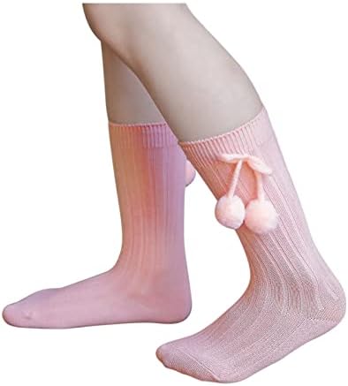 Toddler Çorap Prenses Çorap Kız Diz-Yüksek Orta Buzağı Katı Bebek Çocuk Çorap Uzunluğu Bebek Bakımı 5 t (Pembe, 2-4